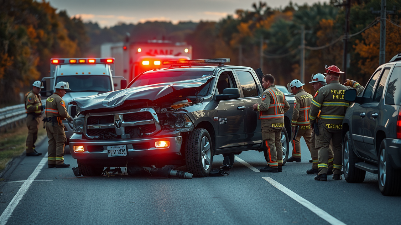 fatal crash oregon state, pickup truck, multi-vehicle accident, EMS and state police rescue, rural Oregon highways
