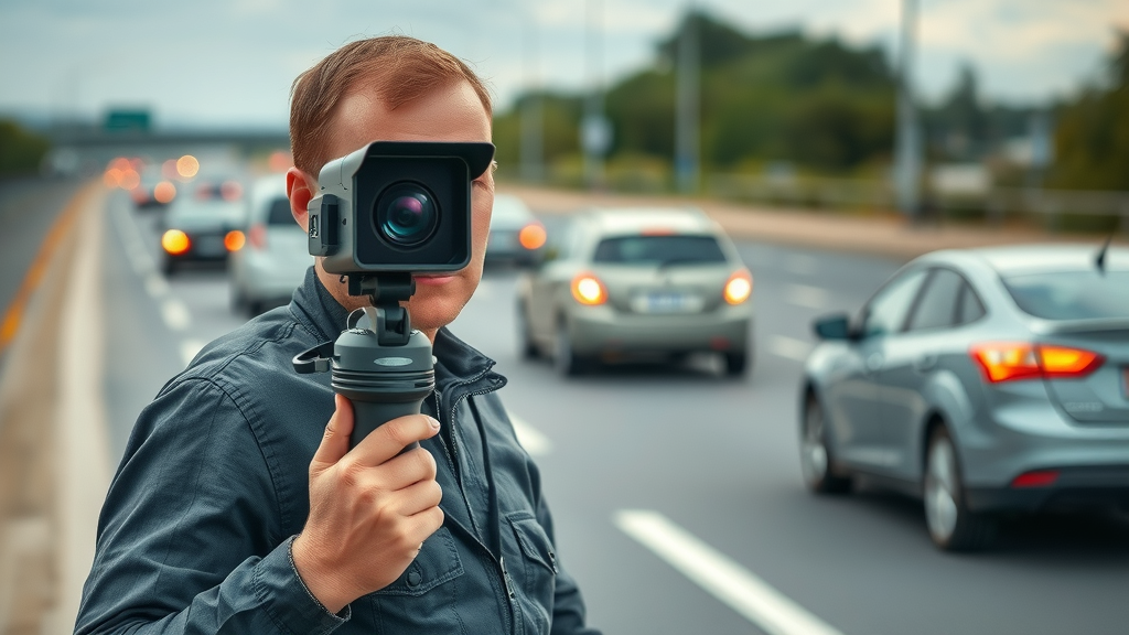 speed camera monitoring passing cars for accident prevention