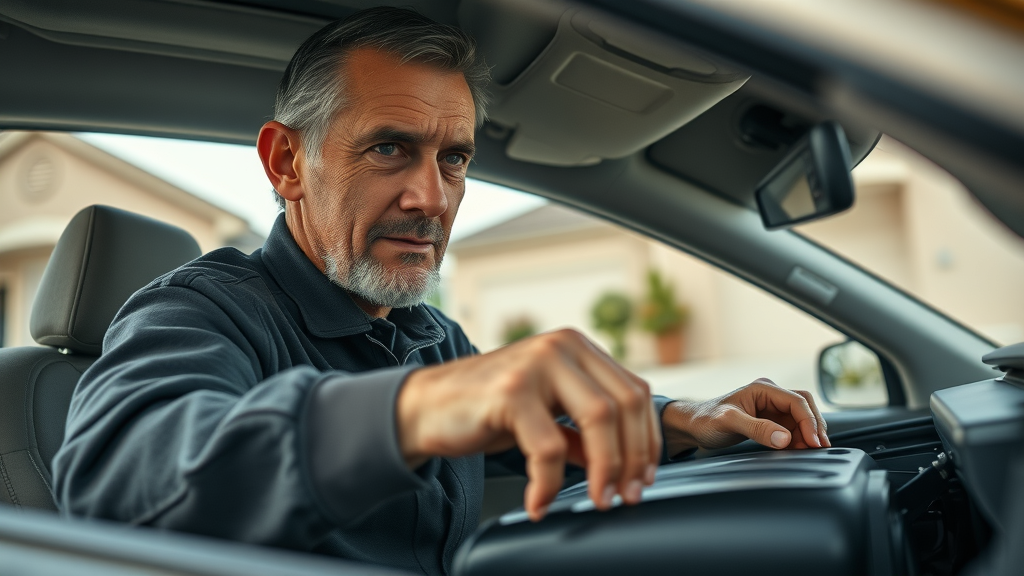 car accident causes mature driver vehicle safety check engine inspection driveway