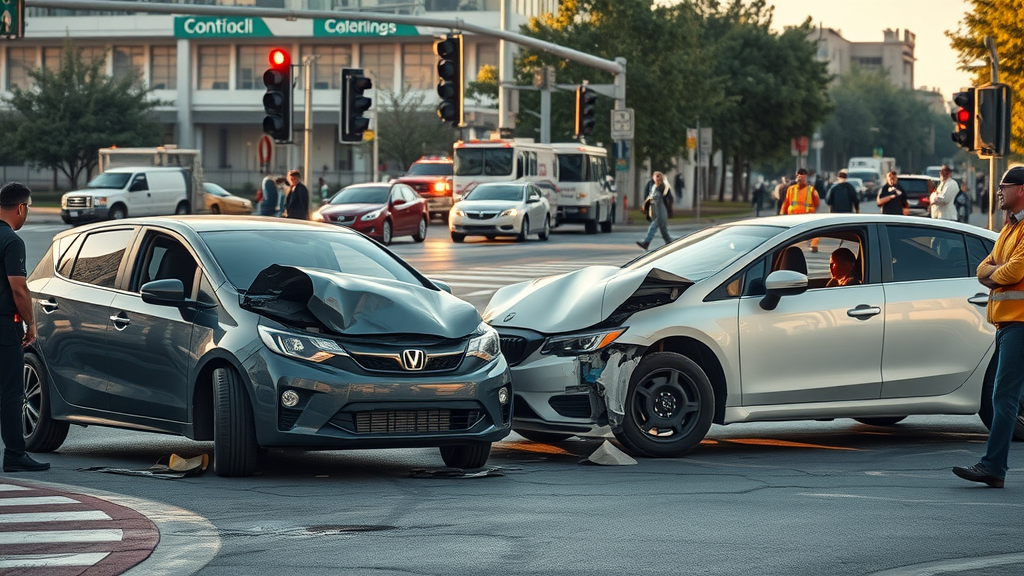 intersection car accident scene for insurance claims