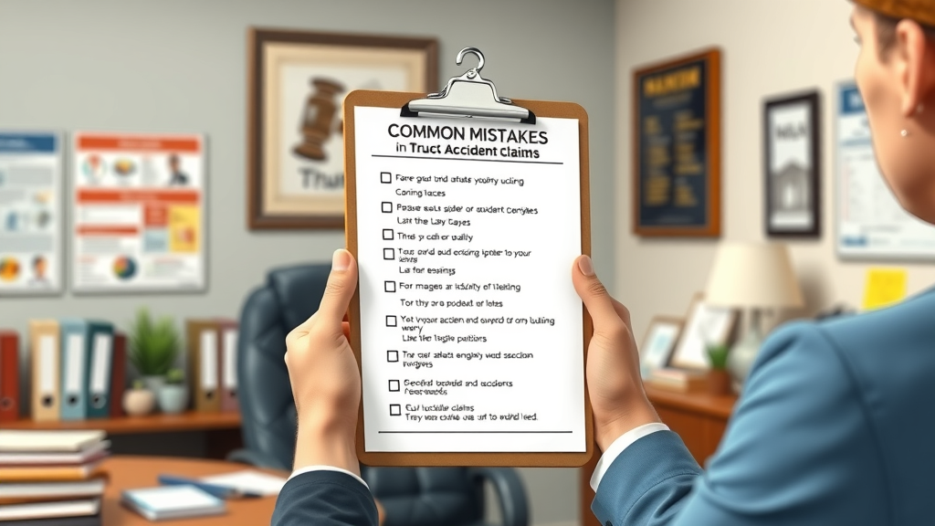 Checklist of common mistakes in truck accident claims, accident claim expert reviewing clipboard