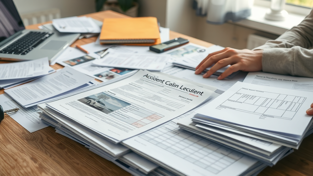 Organized accident claim documents for semi-truck collision legal process
